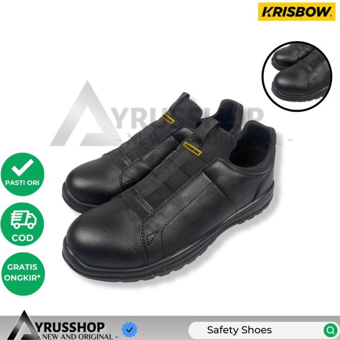 +%+%+%] Sepatu Proyek NYX Krisbow Safety Shoes Grounding Tahan Panas Slip On