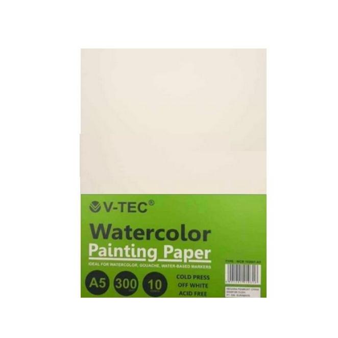 

Kertas Lukis Watercolor Painting Paper V-tec Vtec 300 gsm A5 10 sheets