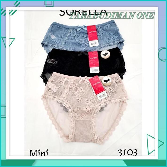CELANA DALAM WANITA SORELLA 3103 - MODEL MINI BRUKAT CANTIK ONGKIR NOL 