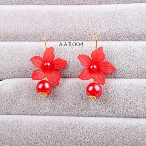 Anting Merah Pesta Bridal -Aksesoris Fashoin - Anting Wanita - AAR 004