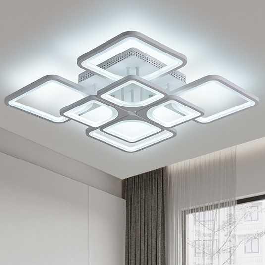 Lampu Plafon Hias LED Ruang Tamu Kamar Tidur 3 Warna 80W +App Remot