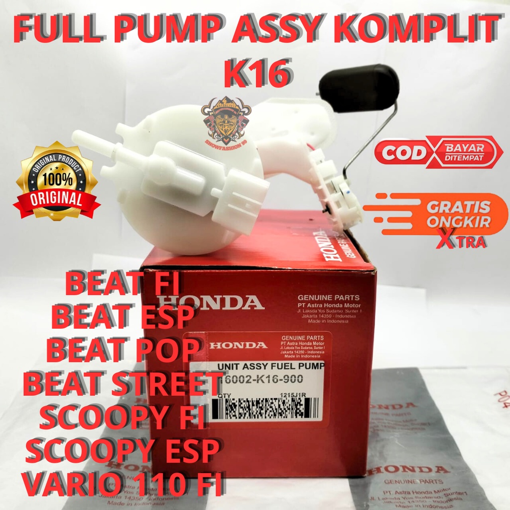 FUEL PUMP POMPA BENSIN ASLI ORIGINAL AHM K16 HONDA BEAT FI,BEAT POP,BEAT ESP,BEAT STREET,SCOOPY FI,S