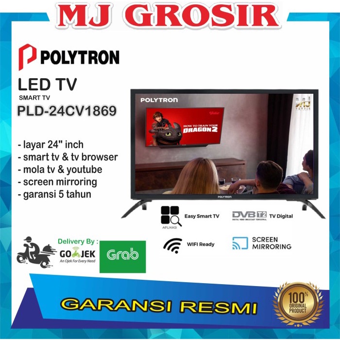 LED TV POLYTRON 24" 24CV1869 24 INCH SMART TV