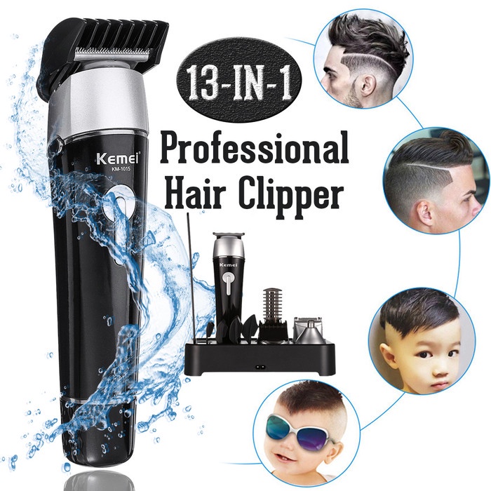 Kemei KM-1015 Alat Cukur / Mesin Pencukur Rambut Kumis Jenggot Cas