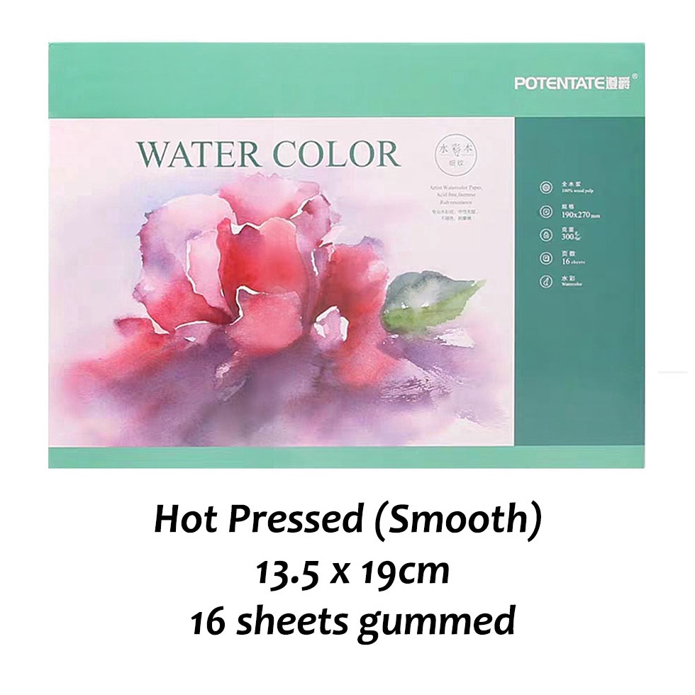 

Produk.. Potentate Watercolor Pad - Hot Pressed (Smooth) 300gsm (13.5 x 19 cm) 55