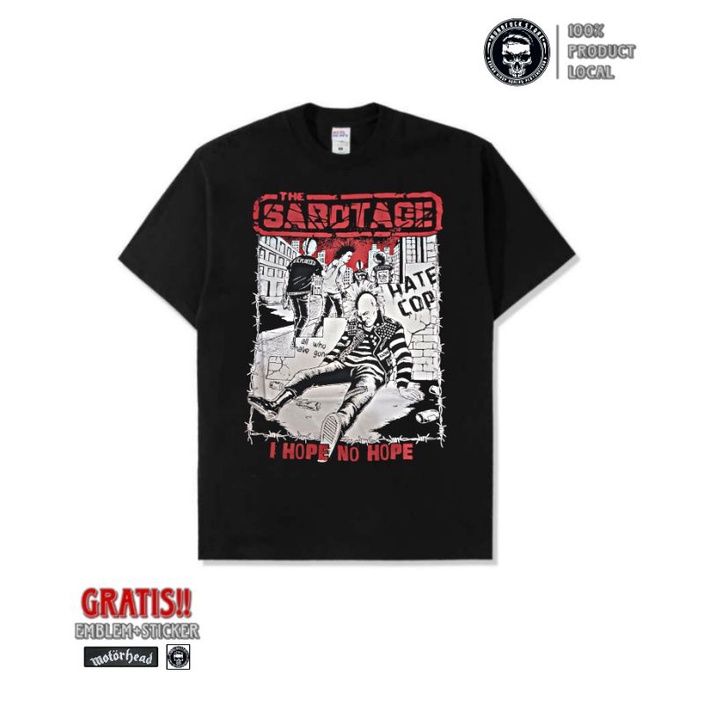 Kaos Band Punk THE SABOTAGE TERBARU / T-shirt Pakaian Pria & Wanita / Baju Distro Pria Lengan Pendek