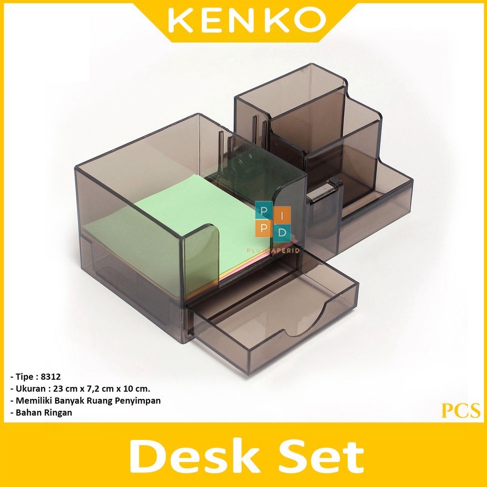 

Produk KENKO - Desk Set 8312 Tempat Alat Tulis Plastik - Pcs G6L