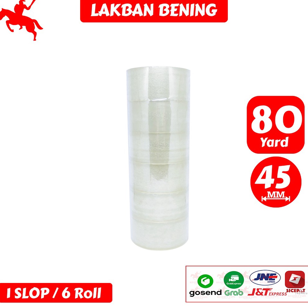 

Terlaris.. Lakban OPP Tape / Lakban Bening KSATRIA Tape 80 Yard (1 Slop) 93