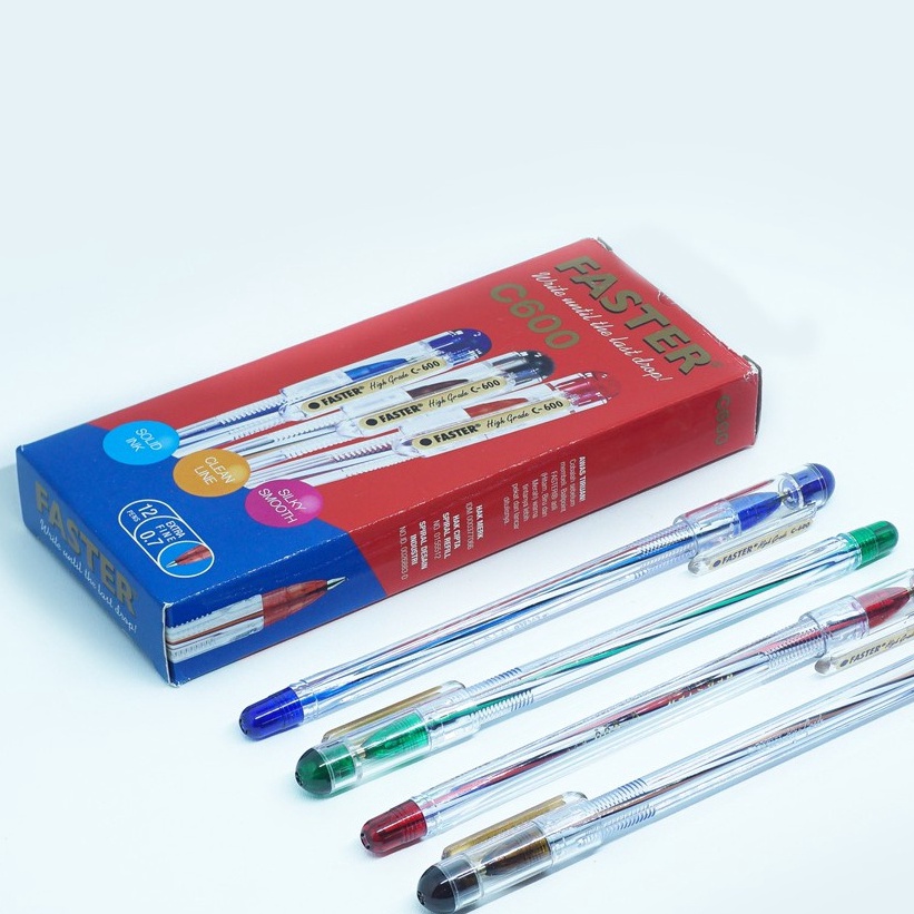 

Produk Premium.. Pulpen / Bulpen faster c600 Isi 12 pcs 80
