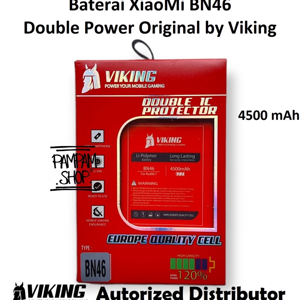 TERBARU. Baterai VIKING Double Power Original XiaoMi BN46 Redmi 7 Note 8 Batre Batrai Battery Handph