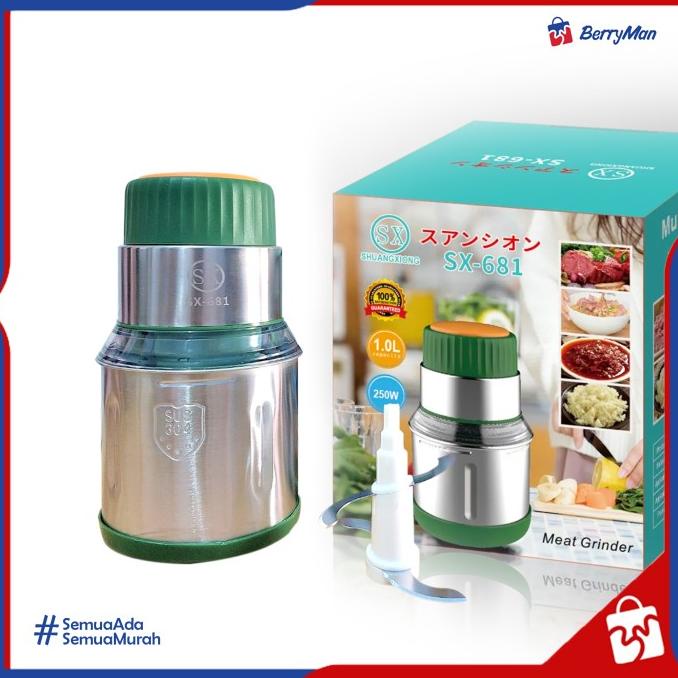 BLENDER DAGING STAINLESS 1 Liter SX-681 Chopper Meat Grinder Serbaguna
