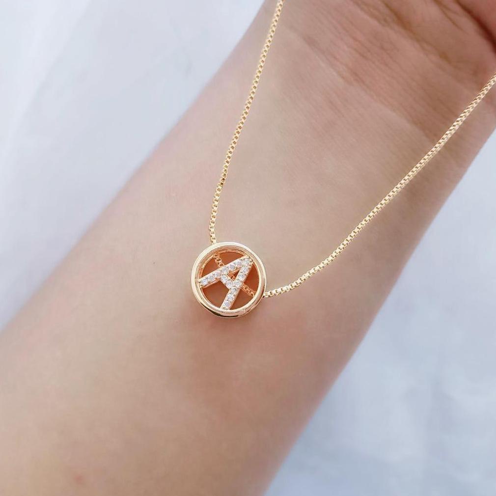 Populer Missi - M82187 Kalung Set Liontin Inisial Huruf Liontin Charm Permata Zirconis Kyx