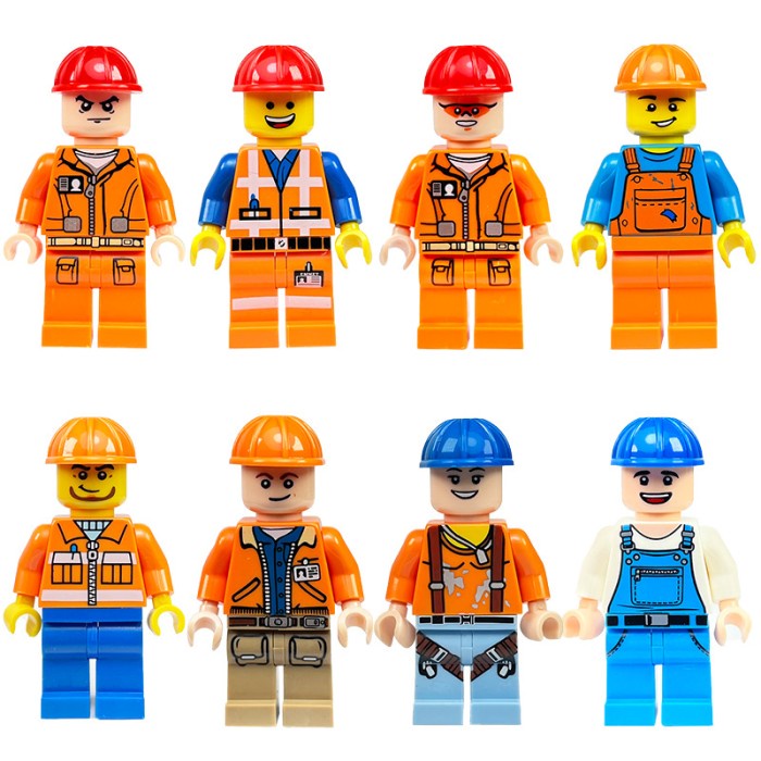 City Project Manager Engineer Supervisor Worker Minifigure Lego