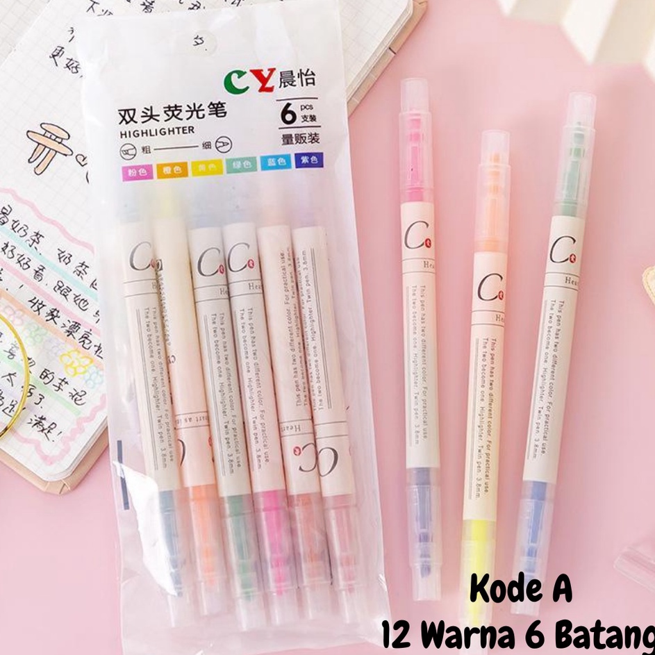 

Ready Stock✻ VBEGY 1 Set Stabilo Panjang Warna Warni 2 Sisi P35 ➝Buruan Beli
