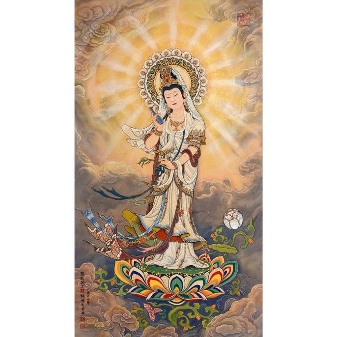 FLASH SALE REPRO DIGITAL LUKISAN GAMBAR KWAN IM PU SA DEWA DEWI GODDESS CHINA TERLARIS