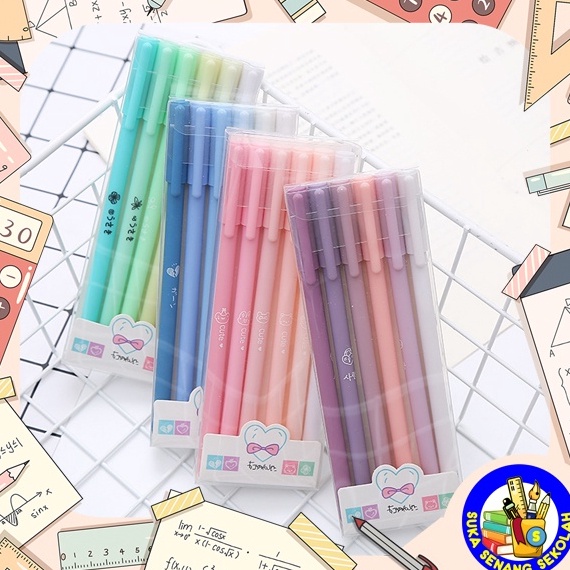 

✹Baru☋ ZRGK0 Pulpen Morandi Set 6pcs S0205 Y95 ✩Terkini