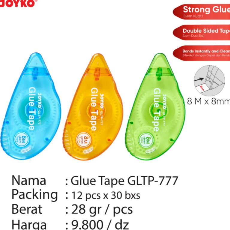 

Ready stock Glue Tape GLTP-777 Joyko ( tertera harga 3 pcs) LCZ