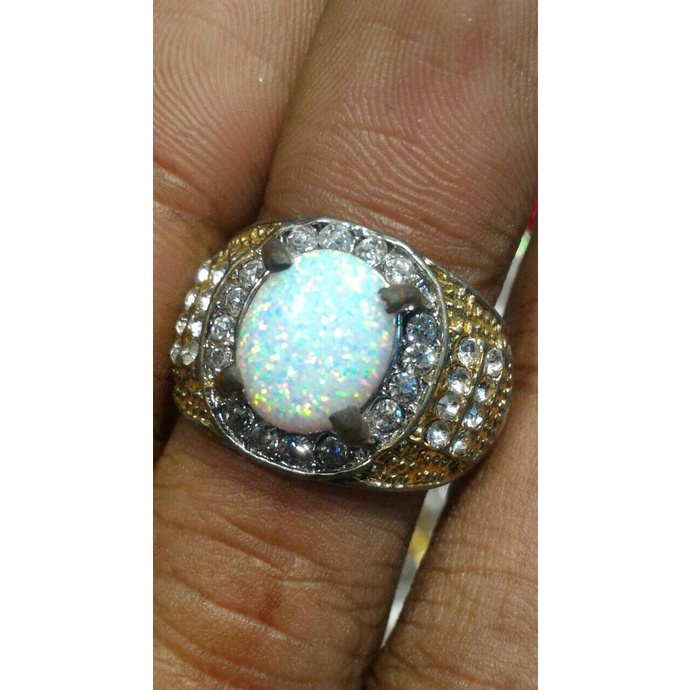 ] BATU AKIK KALIMAYA SUSU AUSTRALIA RING TITANIUM