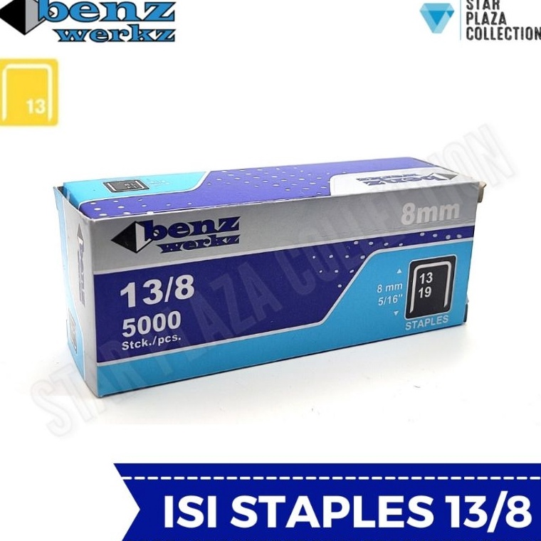 

Terbaru Isi Staples Manual / Staples Tembak Guntacker Merek BENZ WERKZ / RAPID RAPIDE Original Uk. 13/8mm (8mm) - untuk Pengerjaan Jok Motor, Jok Mobil, Sofa, Funiture, Kayu