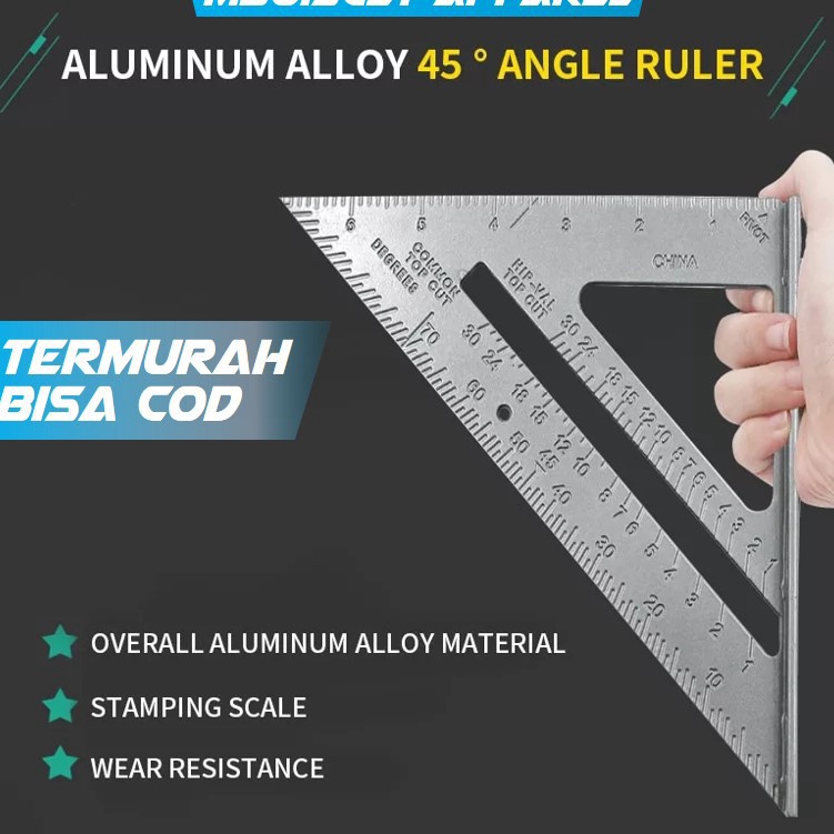 

Murah✮➜ GFRGT MBOISGET - Taffware Penggaris Siku Mistar Triangle Ruler Aluminium - VK18 - Gray Y39 ➶Baru