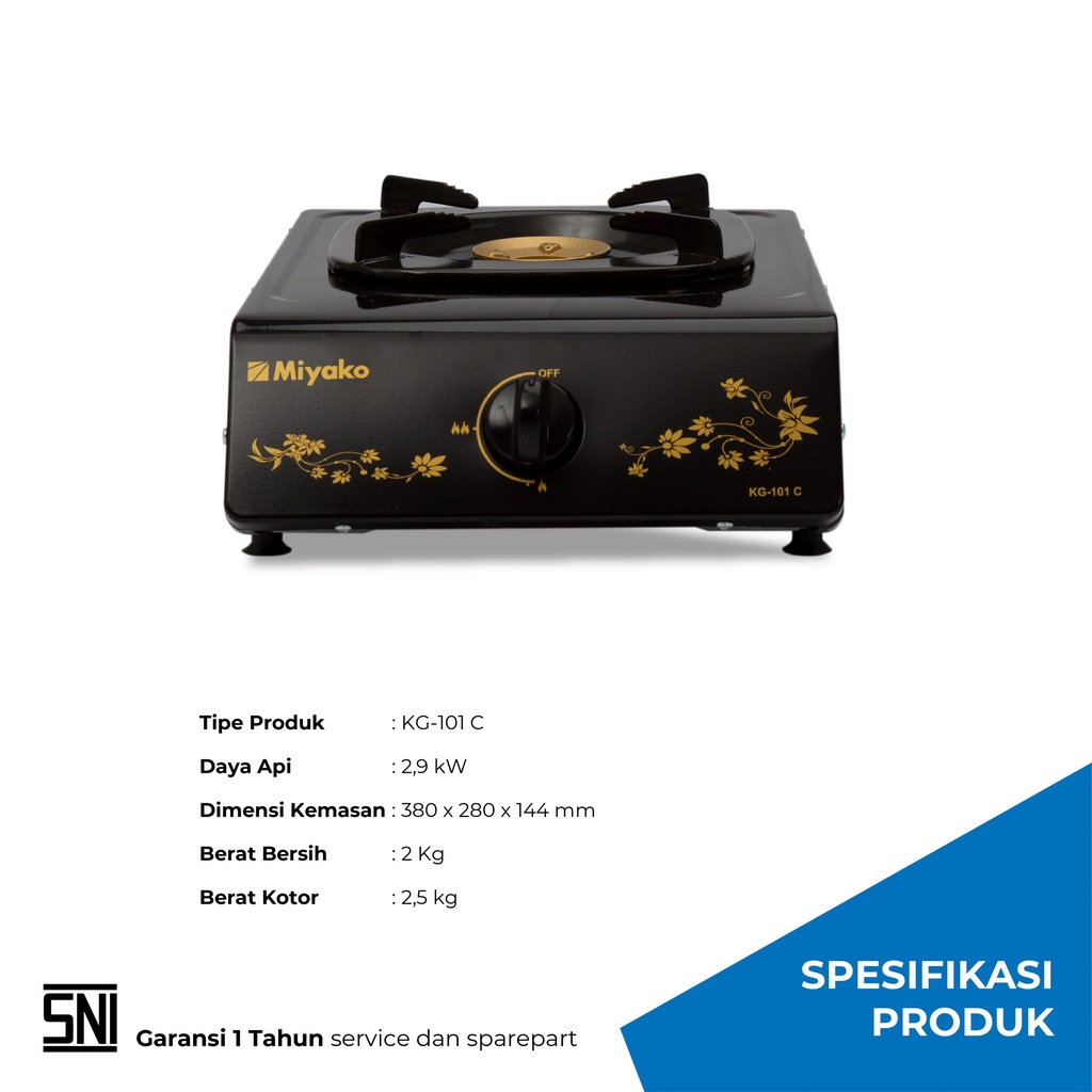 Kompor Gas 1 Mata Tungku Miyako KG 101 C