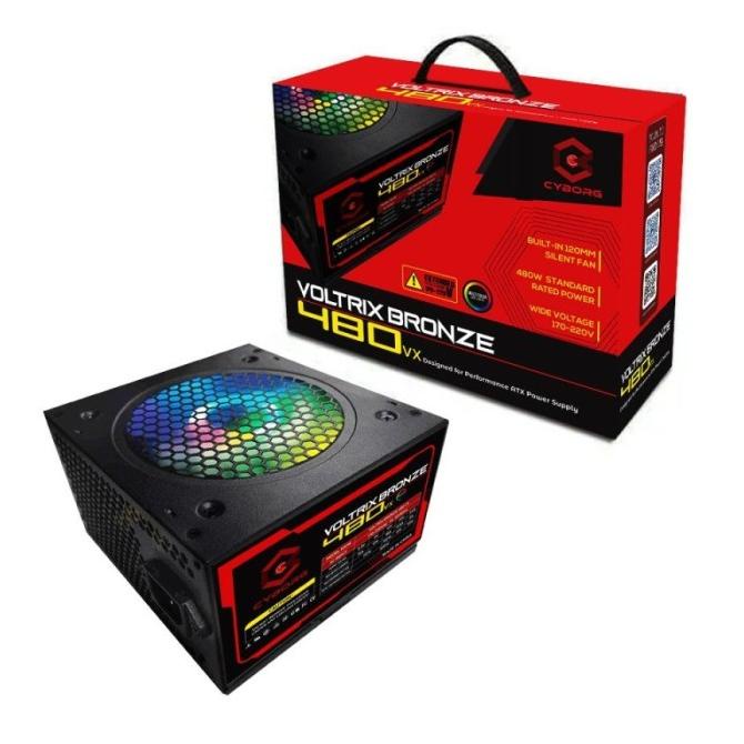 Power Supply PSU CYBORG VOLTRIX BRONZE 480VX 480W RGB LED (4+4) 8PIN