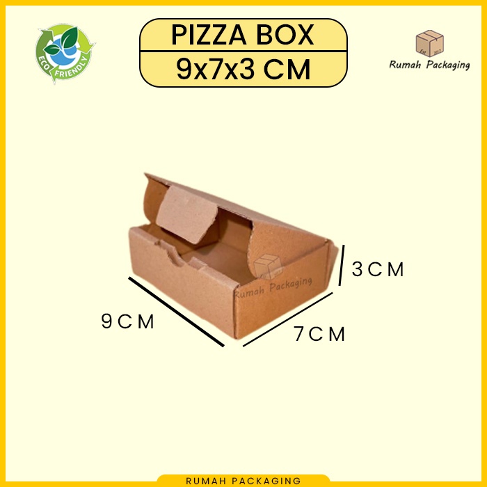 

Kardus / Kotak Box Pizza Die Cut Packing Polos 9x7x3 cm