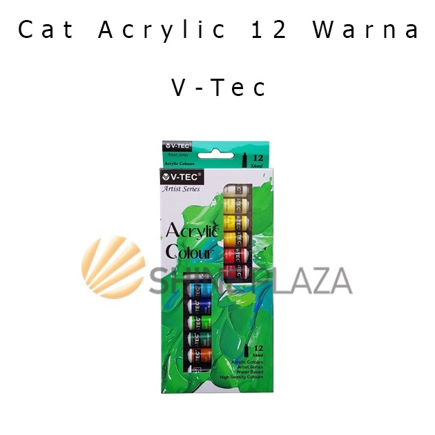 

Ready Stock QHDAU Cat Acrylic V-Tec 12 Warna Colors - Cat Akrilik V Tec Paint Set VT-612A E67 ✷Murah