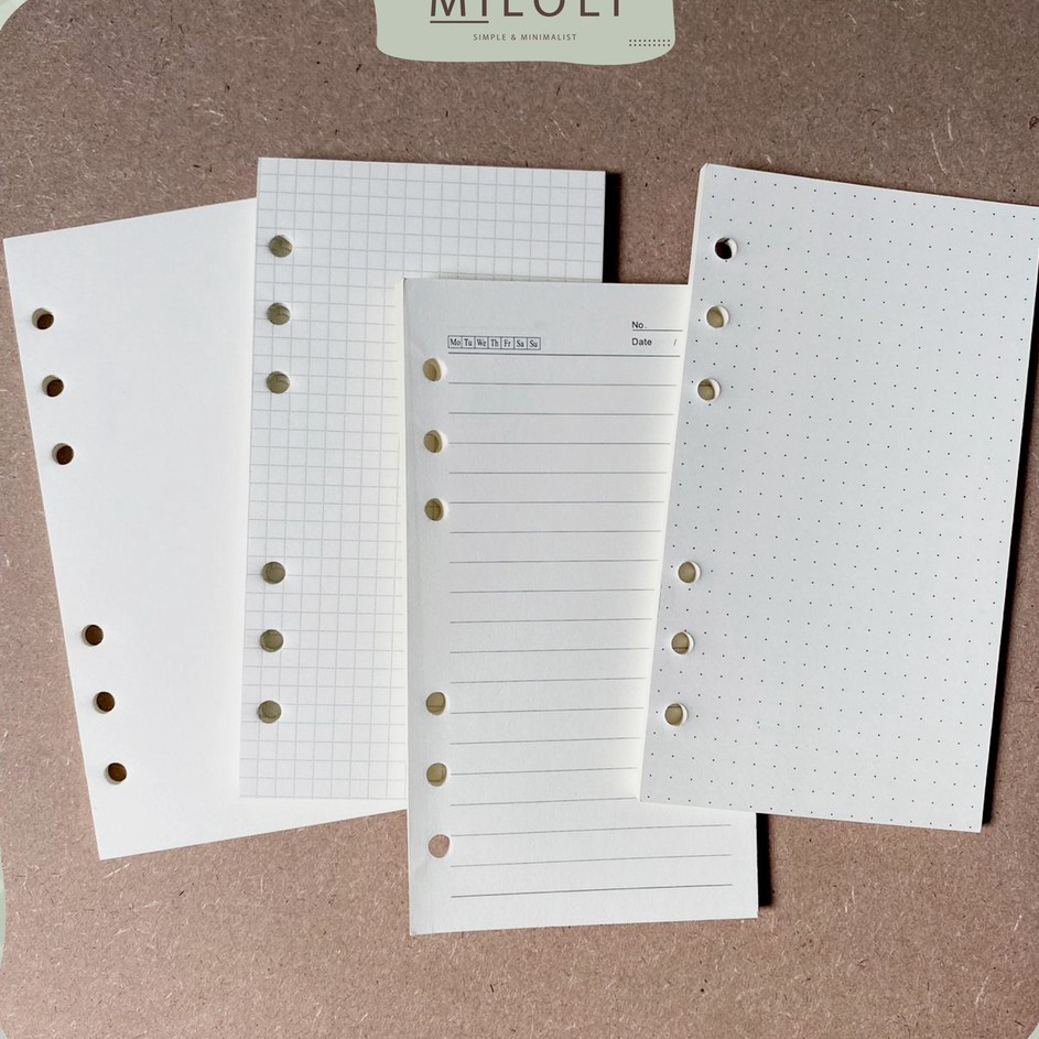 

Terlaku... [MILOLI] Isi Binder A5 A6 A7 Polos Bergaris Refill Binder Kertas Binder - E0011