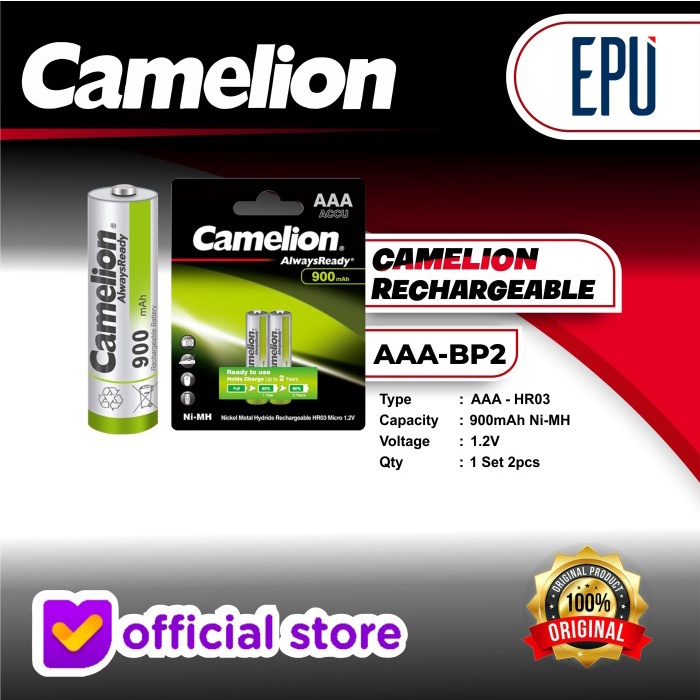 Terlaris Camelion Rechargeable Battery Charger Aaa Baterai Cas A3 Batere 900Mah