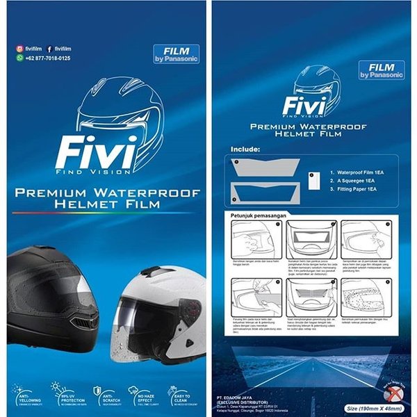 Stiker Anti Gores Kaca Film Helm Anti Air Hujan Fivi Original Anti Uv Sticker Anti Silau Tempel