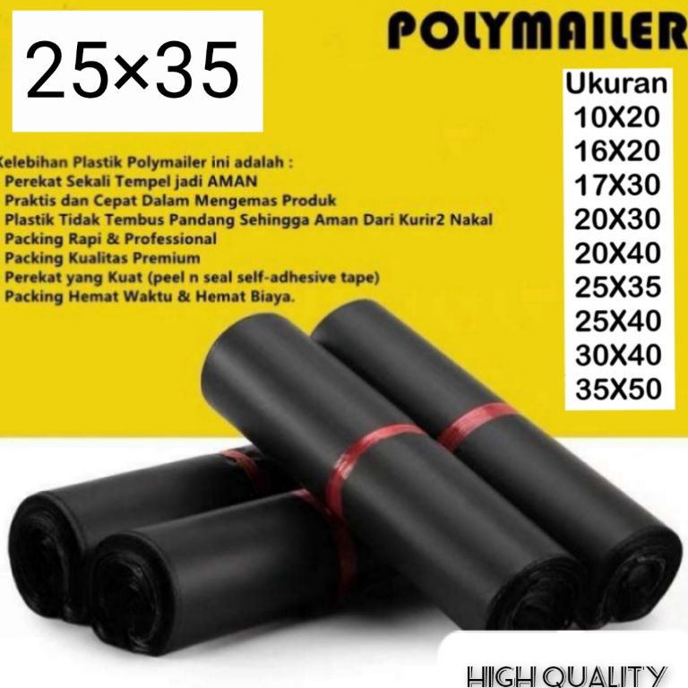 

12.12 MALL Plastik POLYMAILER HITAM 25x35 ( Isi 100 Lembar ) / Plastik Packing Online Shop