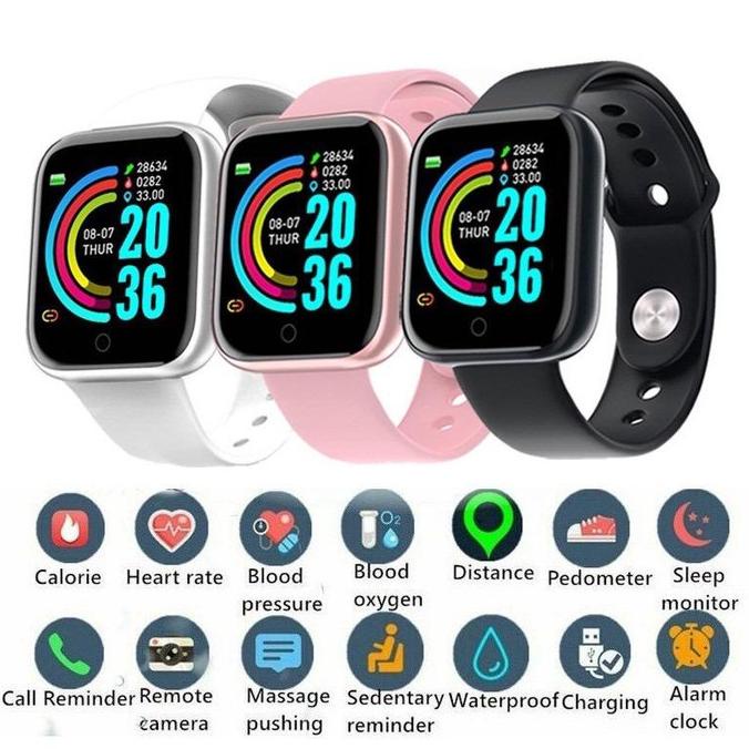 Viral Dennos Y68 Smartwatch D20 Jam Tangan Tahan Air Ip68 Monitor Denyut Jantung 2023