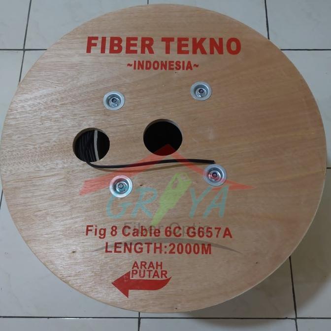 Ku Mini 6 Core Fig 8 / Kabel Fo Bulat 6C Fig 8 Panjang 2Km Fiber Tekno