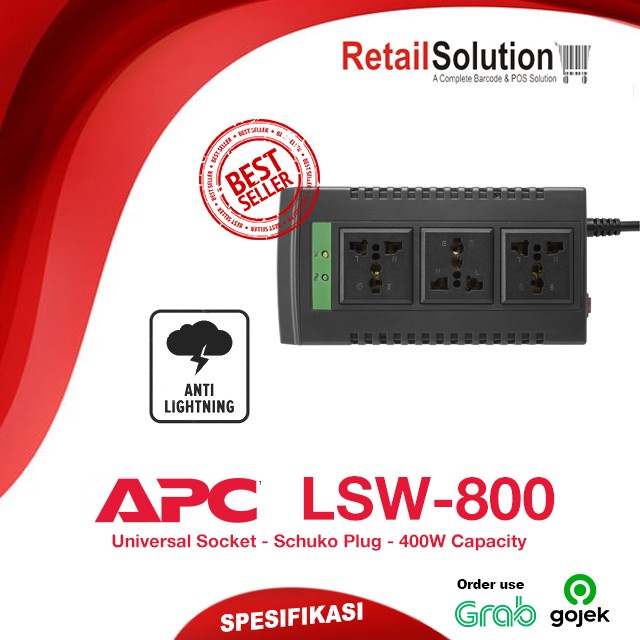 Terlaris Stabilizer 400W Universal Socket - Apc Lsw800 / Lsw-800 800Va 230V