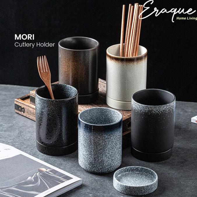 Mori Cutlery Holder / Wadah Tempat Sendok Garpu Keramik Jepang Unik