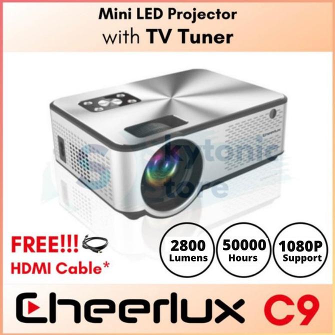 CHEERLUX MINI LED PROJECTOR C9 TV TUNER 2800 LUMEN