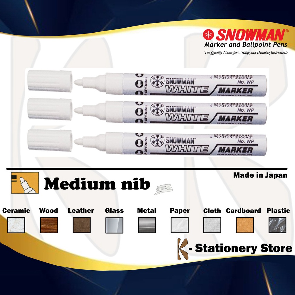 

PROMO HARI INI Spidol Cat Permanent WHITE / PUTIH – Original Snowman Paint Marker – MEDIUM (WP) – untuk Logam, Kayu, Kaca, Plastik, Kulit, Karet, Keramik, Kain, Kertas, dll.