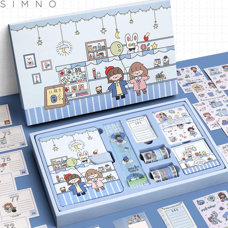 

Big Sale➴ SNNGK diary book set cute kawaii hampers party gift box stiker L35 ❊Harga Termurah
