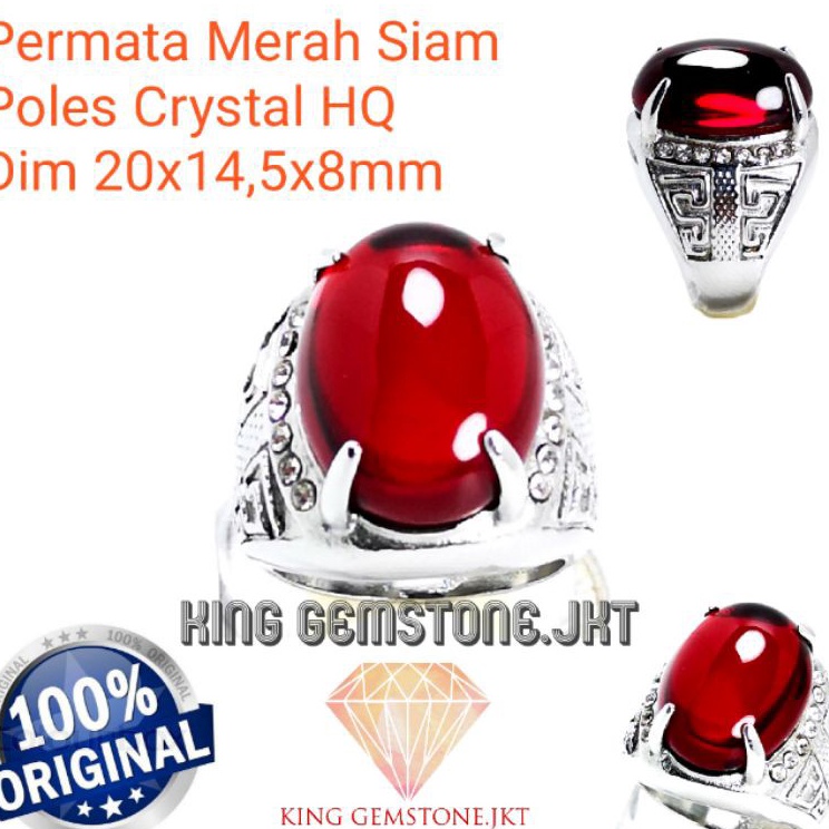 ❃Seller➝ W7ZRS Cincin Pria COD-Batu Permata Merah Siam  Delima Asli Bangkok Super crystal HIGH QUALI