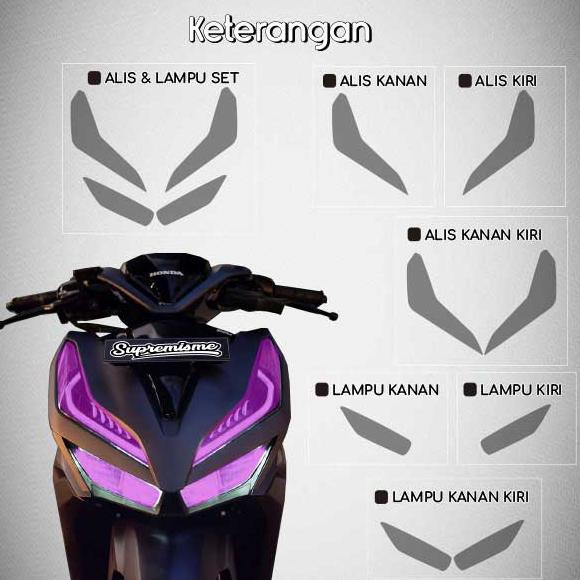 Sparepart Stiker Lampu Sen Vario 125 /150 2018-2021 | Stiker Alis Dan Lampu Vario New 2023 | Stiker 