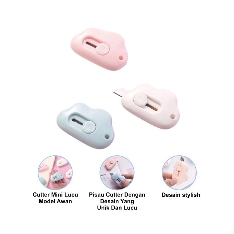 

Pisau Cutter Mini Model Awan H442 Alat Bantu Potong Kertas