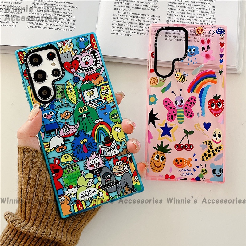 №◇Casetify Colorful Cartoons Case For Samsung Galaxy S22 Plus Ultra S21 S20 Cover Soft Casing