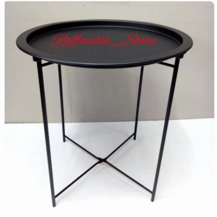 Best Seller Meja Besi Lipat Teras Bulat Meja End Table Minimalis