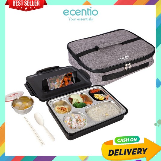 Kotak Makan Lunch Box 1 Set Lengkap Murah Anak Bekel Suami Kerja 1Set Tempatmakan Jumbo Laki Lunchbo