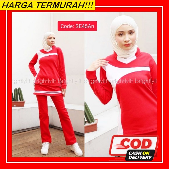 Ks Lomba Baju Merah Putih Wanita Bj Merput Promo Merdeka Kaos Senam Wanita Lengan Panjang Seragam Pe