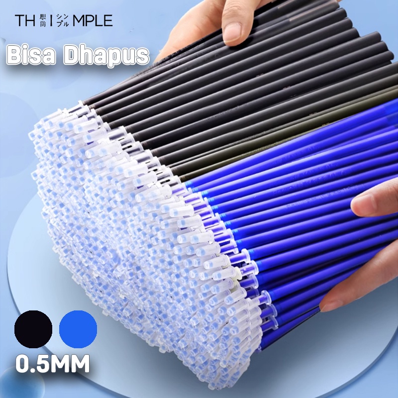 

0.5mm Refill Isi Ulang Pulpen Gel Bisa Dihapus Warna Hitam / Biru-THIMPLE