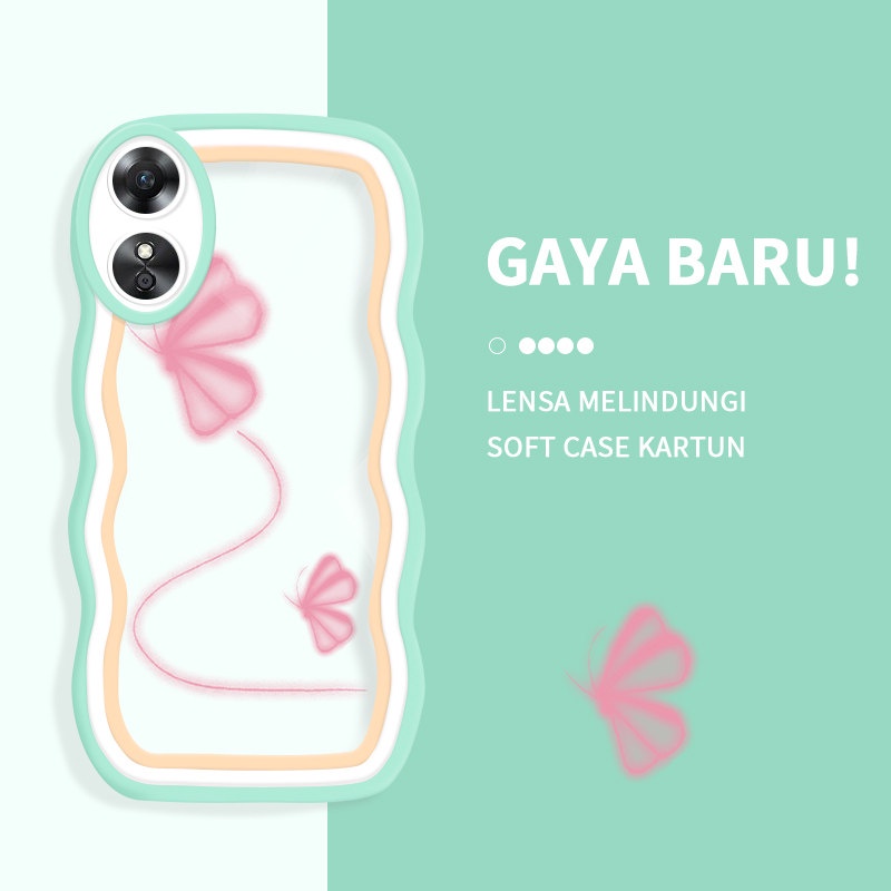 Casing Ponsel untuk OPPO A17K A1K A31 A33 2020 A32 A35 A36 A37F A39 Case Kartun Lucu Beruntung Berwa