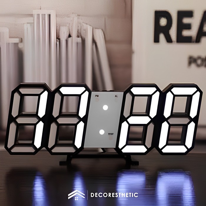 JAM DIGITAL DEKORASI MEJA LED ALARM MODERN AESTHETIC BATERAI USB