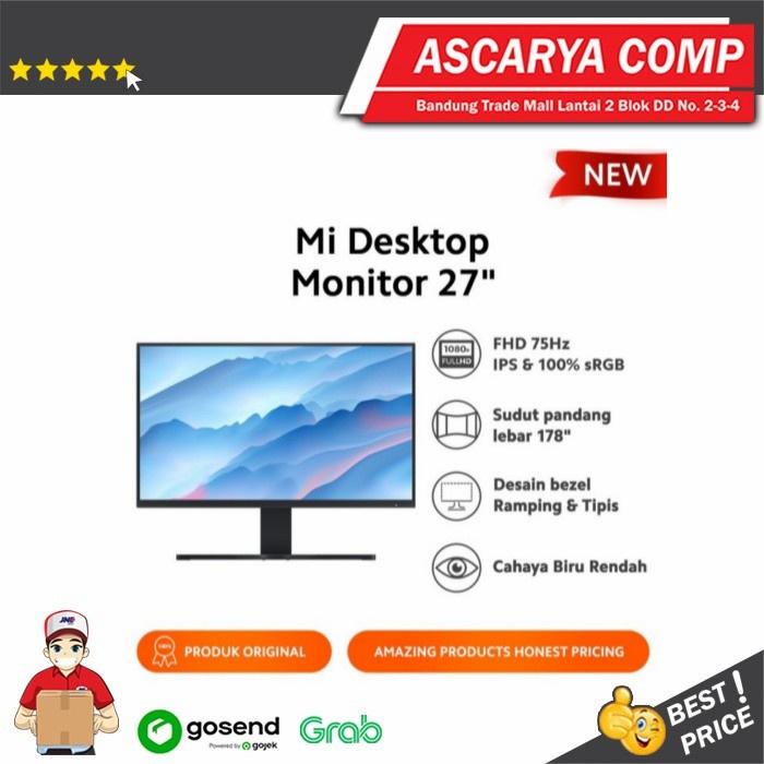 Terlaris Led Desktop Monitor Xiaomi Mi 27" Layar Ips 1080P /Monitor Xiaomi 27''
